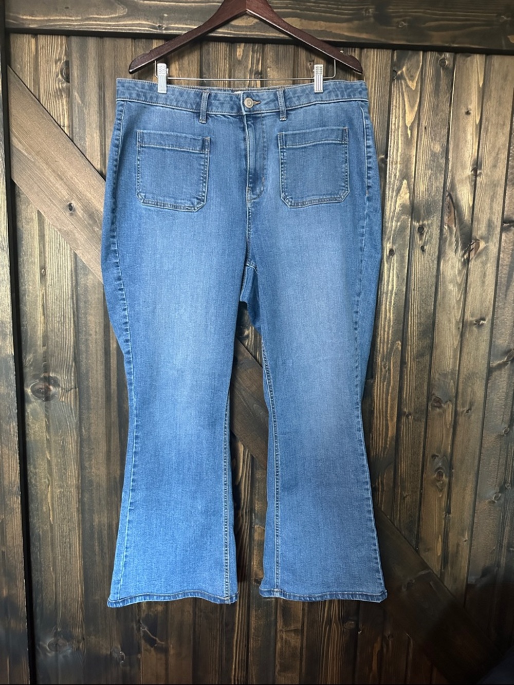 Women's Mid-Rise Light Blue Flare Jeans